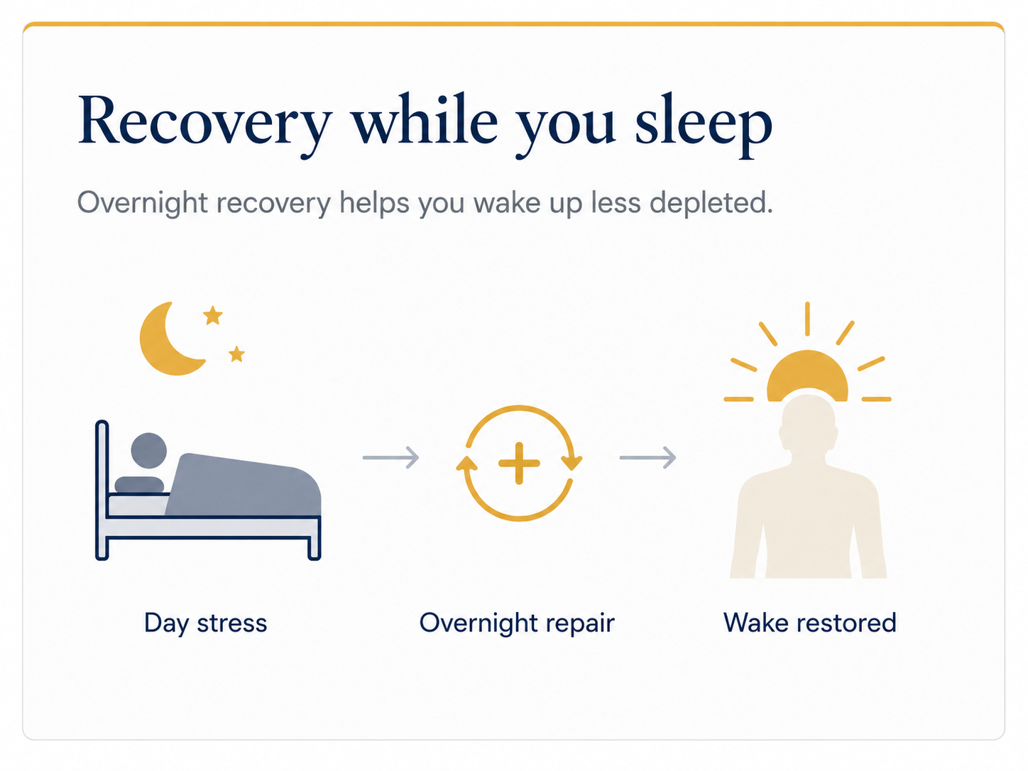 Recovery while you sleep. Overnight recovery helps you wake up less depleted.
